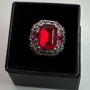 Ruby And Pink sapphire Karis Ring. Size 10 Stamped STS